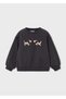 Girl's Black Sweatshirt with Dog Detail