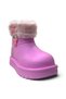 540 Girls' Pink Lightweight Furry Rain Boots - 2