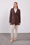 Buttoned Front Jacket with Belt Detail 510159 Brown - 6