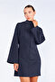 Striped Women's Mini Dress with Scarf Detail |   Mkw2811540-1