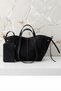Suede Double Strap Trendy Wallet Polen Hand and Shoulder Women's Bag Black - 3