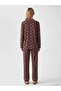 Bear Patterned Women's Pajama Set (W6) - 4
