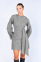 Striped Women's Mini Dress with Scarf Detail |   Mkw2811540-1 - 2