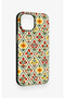 iPhone 15 Compatible Tile Tulip Patterned Silicone Case - 3