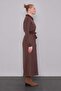 Suede Garnished Cashmere Dress Brown - 2