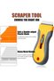 Razor Blades, Scraper Tools, Cleaning Squeegee Tools Double Edge Plastic Blades, Single Edge Metal B - 2