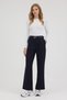 High Waist Pleated Palazzo Pants with Belt and Elastic Fabric - 3