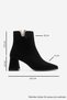 Lean Black Suede Buckle Women's Thick Heeled Boots - 5