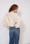 Asymmetric Brooch Detail Bat Sleeve Knitwear Sweater Stone - 4