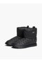 Women's Water Repellent Quilted Warm Lined Black Boots & Booties with Metal Logo - 2