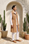 Front Zipper and Snap Detail Waist Drawstring Vest 710032 Camel - 4
