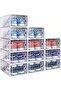 12 Pack Stackable Clear Shoe Storage Boxes, Plastic Shoe Organizer with Front Opening Door, Space-Saving Shoe Containers for Closet & Entryway