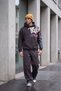 Graffiti Printed Hooded Sweatshirt - 6