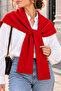 Soft Textured Knitted Women's Scarf – Square Shape Shoulder Shawl - 2