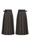 Pile and Waistband Belt Detailed Skirt 420169 Gray - 2