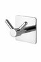 Adhesive Stainless Brass Shiny Chrome Double Robe Holder Towel Holder Bathroom Hanger - 4