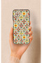 Samsung A12 Compatible Tile Tulip Patterned Silicone Case
