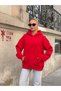 Hooded Stone Embroidered Oversize Sweatshirt - 6