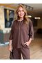 Women's elbow length sleeve striped two-piece set - 2