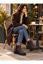 Mirella Brown Women's Stoned Fur Lined Smart Lace-Up Zippered Comfortable Mother Boots