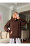 Hooded Stone Embroidered Oversize Sweatshirt - 3