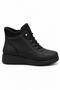 Mirella Black Women's Stoned Fur Lined Smart Lace-Up Zippered Comfortable Mother's Shoes Boots - 3