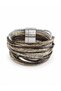 Mixed Color Magnetic Bracelet with Sparkling Stripe Detail