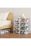 12 Pack Stackable Clear Shoe Storage Boxes, Plastic Shoe Organizer with Front Opening Door, Space-Saving Shoe Containers for Closet & Entryway - 8