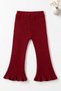 Girl's Bow Detailed Knitwear Cardigan & Ruffled Cuffs Trousers Combination Set - 7