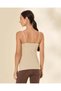 Women Beige Plain Strappy Vest - 3