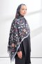 Floral Archive Rosalie Pattern Shawl - Indigo - Dark Blue - 2