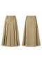 Belted Skirt with Pile and Stitching Detail 420173 Khaki - 2