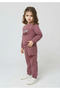 Girl's Shawl-Style, Furry Inside, Style Printed Three-Yarn Set, 2-5 Years Old, Winter Warm Top and Bottom Set - 3