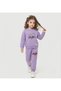 Girl's Shawl-Style, Furry Inside, Style Printed Three-Yarn Set, 2-5 Years Old, Winter Warm Top and Bottom Set - 3