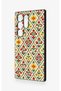 Samsung S24 Ultra Compatible Tile Tulip Patterned Silicone Case - 4