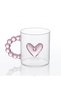 Heart-Shaped Transparent Glass Mug – Coffee and Tea Cup with Beaded Handle, Valentine's Day Gift Mug - 3