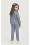 Girl's Shawl-Style, Furry Inside, Style Printed Three-Yarn Set, 2-5 Years Old, Winter Warm Top and Bottom Set - 2