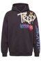 Graffiti Printed Hooded Sweatshirt - 7