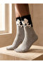 Women's 2-pack cat print ankle socks - grey mix - 2