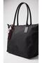 Black Women's Charm Shopper Waterproof Large Size Hand and Shoulder Bag - 5