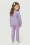 Girl's Shawl-Style, Furry Inside, Style Printed Three-Yarn Set, 2-5 Years Old, Winter Warm Top and Bottom Set - 2