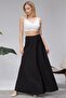 Women's Dauble Stylish Thick Crepe Fabric Long Skirt with Pattern - 3