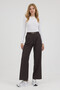 High Waist Pleated Palazzo Pants with Belt and Elastic Fabric - 3