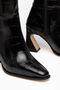 Black Crocodile Women's Thick Heeled Boots - 4
