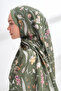 Floral Archive Rosalie Pattern Shawl - Linen - Khaki - 2