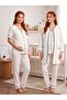 New Season Ecru Quilted Button Detailed Special Design Short Sleeve Maternity Pajama Set 3-Piece Set