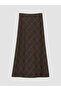 Alita City Lcw Vision Brown Polyviscon Plaid Midi Women's Skirt with a Difference - 2