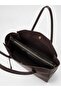 Brown Women's Shoulder Bag with Zippered Interior Compartment Shopper Model - 4