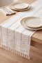 Ecru Regina Cotton Tasseled Runner 35X145 cm - 3