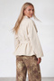 Women's Cream Belt Detailed Snap Closure Denim Jacket Alc-X15652 - 5